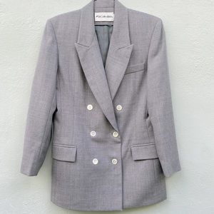 Vintage JH Collectibles Light Grey Double Breasted Blazer Jacket